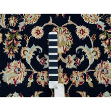 Load image into Gallery viewer, 6&#39;x9&#39; Midnight Blue, Nain With Center Medallion Flower Design, 250 Kpsi, Hand Knotted, 100% Wool, Oriental Rug FWR391806