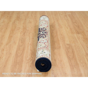 6'x9' Midnight Blue, Nain With Center Medallion Flower Design, 250 Kpsi, Hand Knotted, 100% Wool, Oriental Rug FWR391806