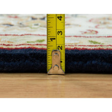 Load image into Gallery viewer, 6&#39;x9&#39; Midnight Blue, Nain With Center Medallion Flower Design, 250 Kpsi, Hand Knotted, 100% Wool, Oriental Rug FWR391806