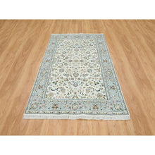 Load image into Gallery viewer, 5&#39;x8&#39; Ivory, Nain With All Over Flower Design 250 Kpsi, Natural Wool Hand Knotted, Oriental Rug FWR391812