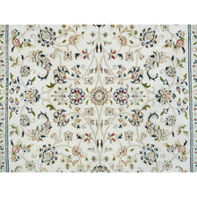 Load image into Gallery viewer, 5&#39;x8&#39; Ivory, Nain With All Over Flower Design 250 Kpsi, Natural Wool Hand Knotted, Oriental Rug FWR391812