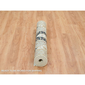 4'x6'1" Ivory, 100% Wool Hand Knotted, Nain With Gumbad Design, 250 Kpsi Densely Woven, Oriental Rug FWR391848