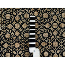 Load image into Gallery viewer, 3&#39;1&quot;x5&#39;5&quot; Eerie Black, 250 Kpsi Densely Woven, Organic Wool Hand Knotted, Herati With All Over Fish Mahi Design, Oriental Rug FWR391872