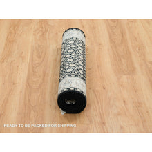 Load image into Gallery viewer, 3&#39;1&quot;x5&#39;5&quot; Eerie Black, 250 Kpsi Densely Woven, Organic Wool Hand Knotted, Herati With All Over Fish Mahi Design, Oriental Rug FWR391872