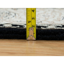 Load image into Gallery viewer, 3&#39;1&quot;x5&#39;5&quot; Eerie Black, 250 Kpsi Densely Woven, Organic Wool Hand Knotted, Herati With All Over Fish Mahi Design, Oriental Rug FWR391872