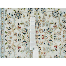 Load image into Gallery viewer, 2&#39;9&quot;x10&#39;4&quot; Ivory, Nain with Center Medallion Flower Design, 250 KPSI, Hand Knotted, Pure Wool, Runner Oriental Rug FWR391890
