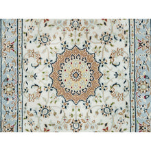Load image into Gallery viewer, 2&#39;9&quot;x10&#39;4&quot; Ivory, Nain With Center Medallion Flower Design, 250 Kpsi, Hand Knotted, Pure Wool, Runner Oriental Rug FWR391890