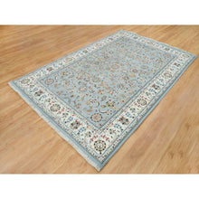 Load image into Gallery viewer, 6&#39;x9&#39;2&quot; Light Blue, Nain With All Over Flower Design, 250 KPSI, Natural Wool, Hand Knotted, Oriental Rug FWR391926