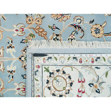 Load image into Gallery viewer, 6&#39;x9&#39;2&quot; Light Blue, Nain With All Over Flower Design, 250 KPSI, Natural Wool, Hand Knotted, Oriental Rug FWR391926