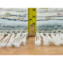 Load image into Gallery viewer, 7&#39;10&quot;x7&#39;10&quot; Light Blue, 250 Kpsi Extra Soft Wool, Hand Knotted Nain With Center Medallion Flower Design, Round Oriental Rug FWR391980