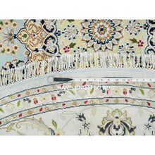Load image into Gallery viewer, 7&#39;10&quot;x7&#39;10&quot; Light Blue, 250 Kpsi Extra Soft Wool, Hand Knotted Nain With Center Medallion Flower Design, Round Oriental Rug FWR391980