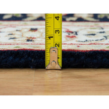 Load image into Gallery viewer, 2&#39;8&quot;x19&#39;2&quot; Midnight Blue, Nain With Center Medallion Flower Design, 250 Kpsi, Hand Knotted, Extra Soft Wool, Xl Runner Oriental Rug FWR392046