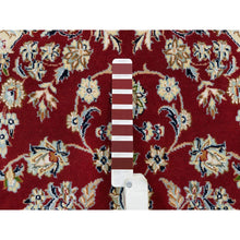 Load image into Gallery viewer, 4&#39;7&quot;x6&#39;8&quot; Burgundy Red, Nain with Center Medallion Flower Design, 250 KPSI, Organic Wool, Hand Knotted, Oriental Rug FWR392076