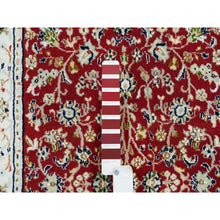 Load image into Gallery viewer, 2&#39;7&quot;x10&#39;5&quot; Cherry Red, Hand Knotted Nain With All Over Flower Design, 250 Kpsi Extra Soft Wool, Runner Oriental Rug FWR392214