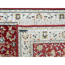 Load image into Gallery viewer, 2&#39;7&quot;x10&#39;5&quot; Cherry Red, Hand Knotted Nain With All Over Flower Design, 250 Kpsi Extra Soft Wool, Runner Oriental Rug FWR392214