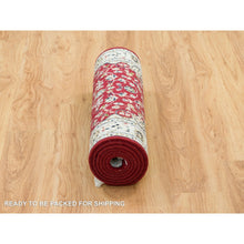 Load image into Gallery viewer, 2&#39;7&quot;x8&#39; Burgundy Red, Nain With Center Medallion Flower Design, 250 Kpsi, Soft Wool, Hand Knotted, Runner Oriental Rug Rug FWR392226
