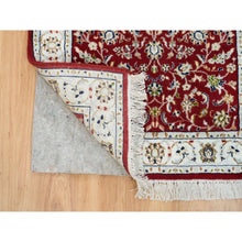 Load image into Gallery viewer, 2&#39;8&quot;x6&#39;8&quot; Cherry Red, 250 Kpsi Pure Wool, Hand Knotted Nain With All Over Flower Design, Runner Oriental Rug FWR392274