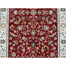 Load image into Gallery viewer, 2&#39;8&quot;x6&#39;8&quot; Cherry Red, 250 Kpsi Pure Wool, Hand Knotted Nain With All Over Flower Design, Runner Oriental Rug FWR392274
