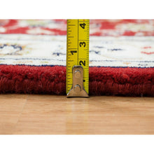 Load image into Gallery viewer, 2&#39;8&quot;x6&#39;8&quot; Cherry Red, 250 Kpsi Pure Wool, Hand Knotted Nain With All Over Flower Design, Runner Oriental Rug FWR392274