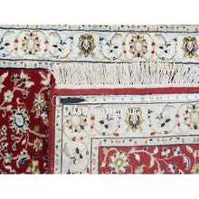 Load image into Gallery viewer, 2&#39;8&quot;x6&#39;8&quot; Cherry Red, 250 Kpsi Pure Wool, Hand Knotted Nain With All Over Flower Design, Runner Oriental Rug FWR392274