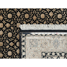 Load image into Gallery viewer, 4&#39;x6&#39; Hand Knotted Gray Vertical Ombre Design Pure Silk with Textured Wool Oriental Rug FWR450168