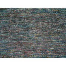 Load image into Gallery viewer, 8&#39;x10&#39;2&quot; Colorful, Modern Striae Design Soft Pile, Wool and Sari Silk Hand Knotted, Oriental Rug FWR392490