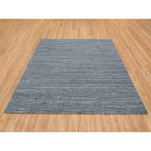 Load image into Gallery viewer, 8&#39;1&quot;x8&#39;1&quot; Arsenic Gray, Modern Striae Design Soft Pile, Natural Wool Hand Loomed, Square Oriental Rug FWR392496