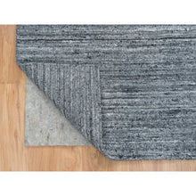 Load image into Gallery viewer, 8&#39;1&quot;x8&#39;1&quot; Arsenic Gray, Modern Striae Design Soft Pile, Natural Wool Hand Loomed, Square Oriental Rug FWR392496