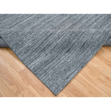 Load image into Gallery viewer, 8&#39;1&quot;x8&#39;1&quot; Arsenic Gray, Modern Striae Design Soft Pile, Natural Wool Hand Loomed, Square Oriental Rug FWR392496