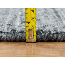 Load image into Gallery viewer, 8&#39;1&quot;x8&#39;1&quot; Arsenic Gray, Modern Striae Design Soft Pile, Natural Wool Hand Loomed, Square Oriental Rug FWR392496