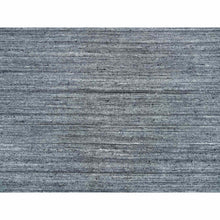 Load image into Gallery viewer, 12&#39;x12&#39; Arsenic Gray, Hand Loomed Modern Striae Design, Soft Pile Organic Wool, Round Oriental Rug FWR392502