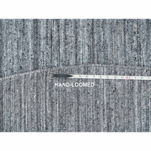 Load image into Gallery viewer, 12&#39;x12&#39; Arsenic Gray, Hand Loomed Modern Striae Design, Soft Pile Organic Wool, Round Oriental Rug FWR392502