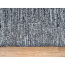 Load image into Gallery viewer, 8&#39;x8&#39; Arsenic Gray, Modern Striae Design Soft Pile, All Wool Hand Loomed, Round Oriental Rug FWR392520