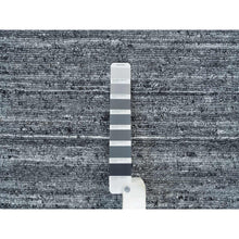 Load image into Gallery viewer, 8&#39;x8&#39; Arsenic Gray, Modern Striae Design Soft Pile, All Wool Hand Loomed, Round Oriental Rug FWR392520