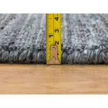 Load image into Gallery viewer, 8&#39;x8&#39; Arsenic Gray, Modern Striae Design Soft Pile, All Wool Hand Loomed, Round Oriental Rug FWR392520