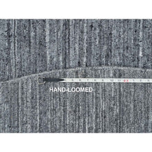Load image into Gallery viewer, 8&#39;x8&#39; Arsenic Gray, Modern Striae Design Soft Pile, All Wool Hand Loomed, Round Oriental Rug FWR392520