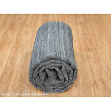 Load image into Gallery viewer, 10&#39;3&quot;x14&#39; Arsenic Gray, Pure Wool Hand Loomed, Modern Striae Design Soft Pile, Oriental Rug FWR392526