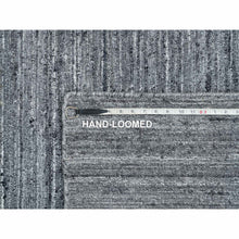 Load image into Gallery viewer, 10&#39;3&quot;x14&#39; Arsenic Gray, Pure Wool Hand Loomed, Modern Striae Design Soft Pile, Oriental Rug FWR392526
