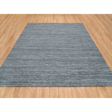 Load image into Gallery viewer, 10&#39;1&quot;x10&#39;1&quot; Arsenic Gray, Soft Wool Hand Loomed, Modern Striae Design Soft Pile, Square Oriental Rug FWR392532