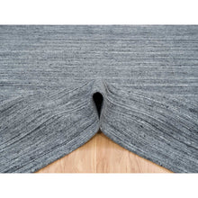 Load image into Gallery viewer, 10&#39;1&quot;x10&#39;1&quot; Arsenic Gray, Soft Wool Hand Loomed, Modern Striae Design Soft Pile, Square Oriental Rug FWR392532
