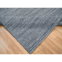 Load image into Gallery viewer, 10&#39;1&quot;x10&#39;1&quot; Arsenic Gray, Soft Wool Hand Loomed, Modern Striae Design Soft Pile, Square Oriental Rug FWR392532