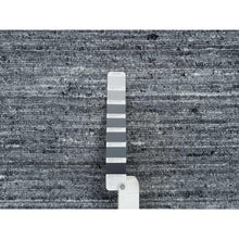 Load image into Gallery viewer, 10&#39;1&quot;x10&#39;1&quot; Arsenic Gray, Soft Wool Hand Loomed, Modern Striae Design Soft Pile, Square Oriental Rug FWR392532