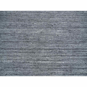 10'1"x10'1" Arsenic Gray, Soft Wool Hand Loomed, Modern Striae Design Soft Pile, Square Oriental Rug FWR392532