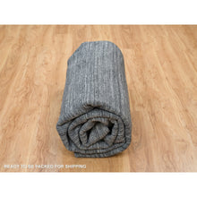 Load image into Gallery viewer, 10&#39;1&quot;x10&#39;1&quot; Arsenic Gray, Soft Wool Hand Loomed, Modern Striae Design Soft Pile, Square Oriental Rug FWR392532