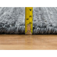 Load image into Gallery viewer, 10&#39;1&quot;x10&#39;1&quot; Arsenic Gray, Soft Wool Hand Loomed, Modern Striae Design Soft Pile, Square Oriental Rug FWR392532