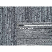 Load image into Gallery viewer, 10&#39;1&quot;x10&#39;1&quot; Arsenic Gray, Soft Wool Hand Loomed, Modern Striae Design Soft Pile, Square Oriental Rug FWR392532