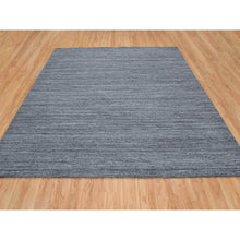Load image into Gallery viewer, 12&#39;x12&#39; Arsenic Gray, Modern Striae Design Soft Pile, Natural Wool Hand Loomed, Square Oriental Rug FWR392544