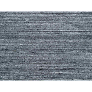 12'x12' Arsenic Gray, Modern Striae Design Soft Pile, Natural Wool Hand Loomed, Square Oriental Rug FWR392544