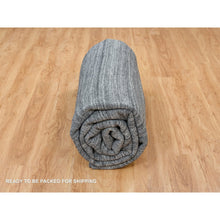 Load image into Gallery viewer, 12&#39;x12&#39; Arsenic Gray, Modern Striae Design Soft Pile, Natural Wool Hand Loomed, Square Oriental Rug FWR392544