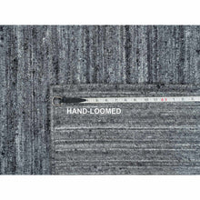Load image into Gallery viewer, 12&#39;x12&#39; Arsenic Gray, Modern Striae Design Soft Pile, Natural Wool Hand Loomed, Square Oriental Rug FWR392544